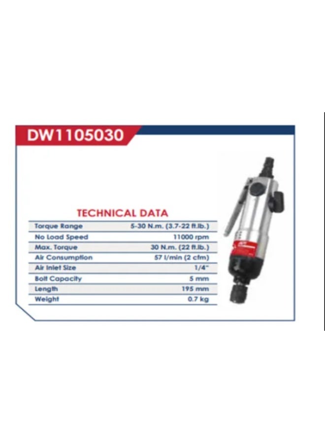 ايه بي تي مفك هواء عدل ظرف 1/4 بوصة 10500 لفة/دقيقة 30 نيوتن موديل – APT DW1105030 - Image 3